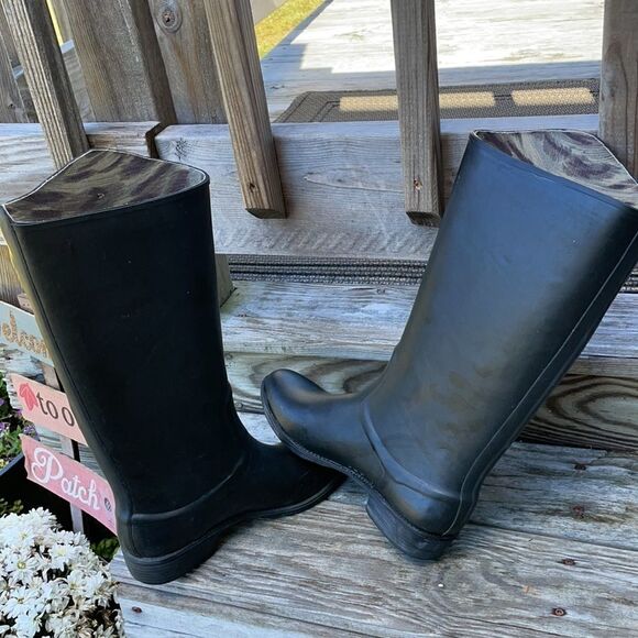 Sam Edelman Xenia Rubber High Rain Boots Shoes Size 10 Waterproof - Picture 7 of 9